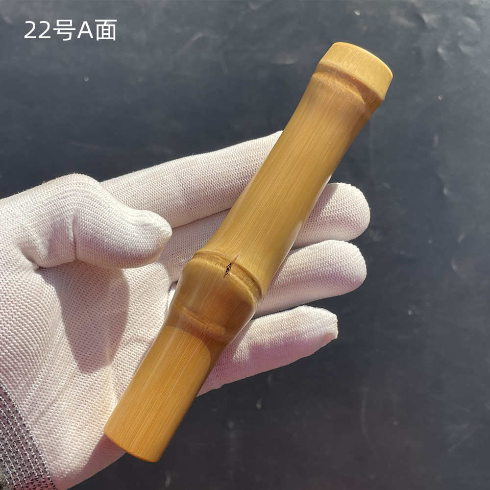 抛光一物手把图竹子高密度竹四精异形大件文玩料玉竹长实心多节件
