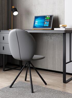 意式极简书桌现代简约卧室书房电脑桌轻奢铁艺办公室桌子书椅组合