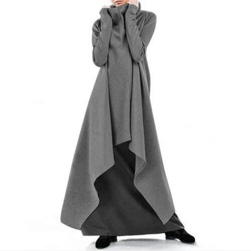 Women's long robe sportswear high neck pullover hoodie for