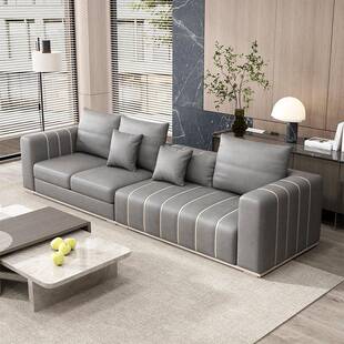 奶油风新款 布艺沙客厅户型约现代小钢琴键简轻奢直0325排科技布发