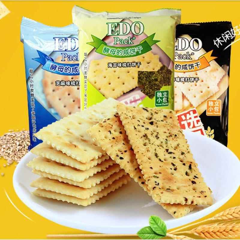 Edo Pack苏打饼干100g*3包咸味酵母梳打下午茶零食小吃休闲食品