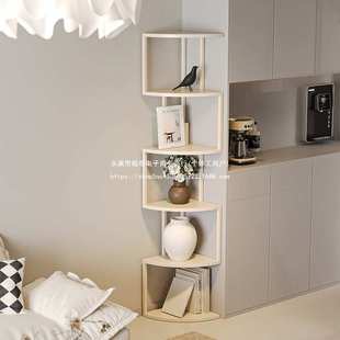 高级创意客厅书架多层家用置物架北欧角落铁艺书柜落地一体靠墙