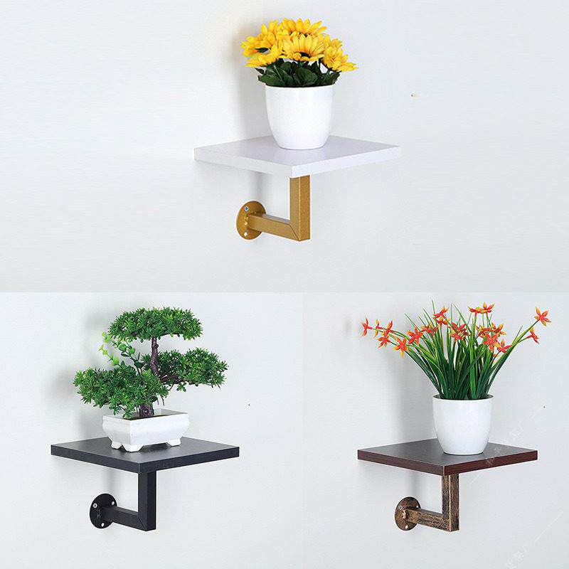 铁艺墙上置物架简约层板墙壁花架一字隔板创意挂钩隔板壁挂装饰架