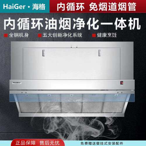 盛世海格内循环烟罩油烟净化一体机无管道无外排稳过检查无商用