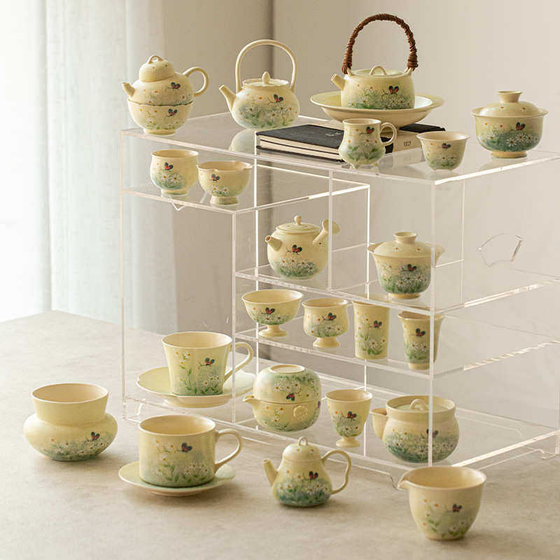 手绘茶壶釉下彩雏菊宝瓶壶复古单壶家用高档功夫茶具陶瓷泡茶器,餐饮具,茶壶,淘宝优惠券,粉丝福利购,淘宝优惠卷