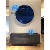 卡普尔艺术定制锅不锈钢凹凸圆形镜面墙上壁挂沙发背景墙软装 饰品