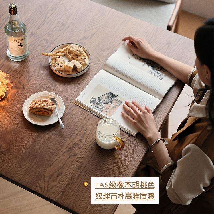 北欧实木橡木方桌小户型餐厅方形餐桌椅组合现代日式方桌子洽谈桌