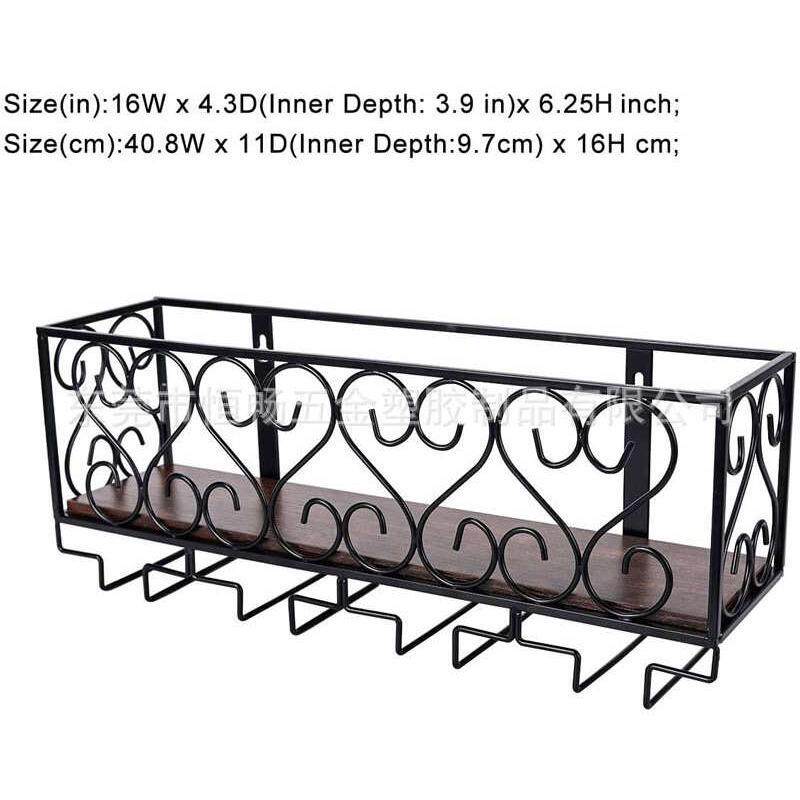 黑色红酒架家用高脚杯架悬挂酒架葡萄酒红酒收纳架悬挂高脚酒杯架
