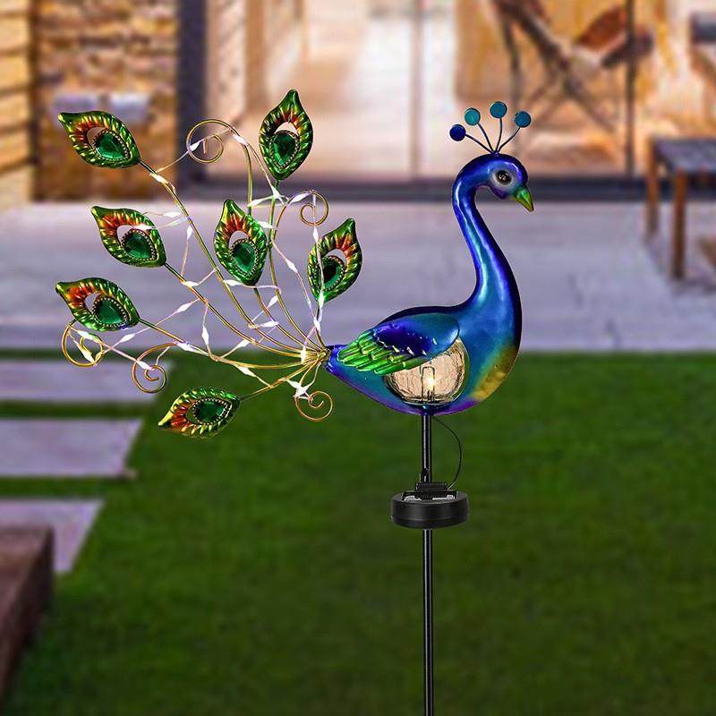 铁艺太阳能草坪花园户外庭院园林装饰新款地插动物造型摆件孔雀灯,家装灯饰光源,草坪灯,淘宝优惠券,粉丝福利购,淘宝优惠卷