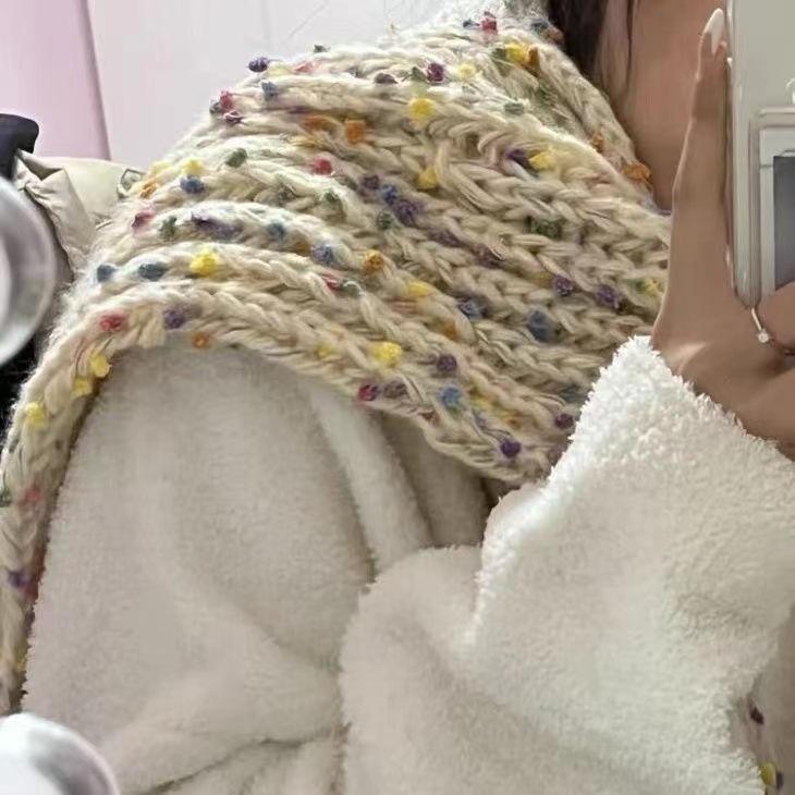 diy男朋友彩虹彩虹围巾围巾纱线