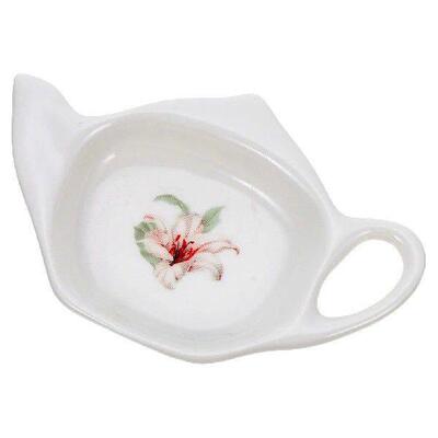 Ceramic Tea Bag Dish Teapot Shaped Holder ganizer Rest