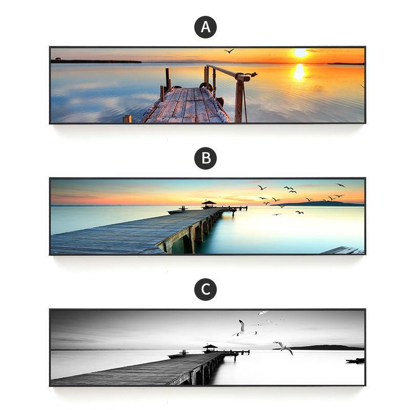 酒店客房自然风景海边怀旧码头床头画北欧装饰画卧室客厅挂画壁画