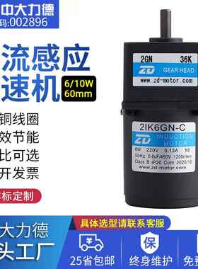 ZD中大力德15W交流微型电机 单相三相220V380V齿轮减速电机马达