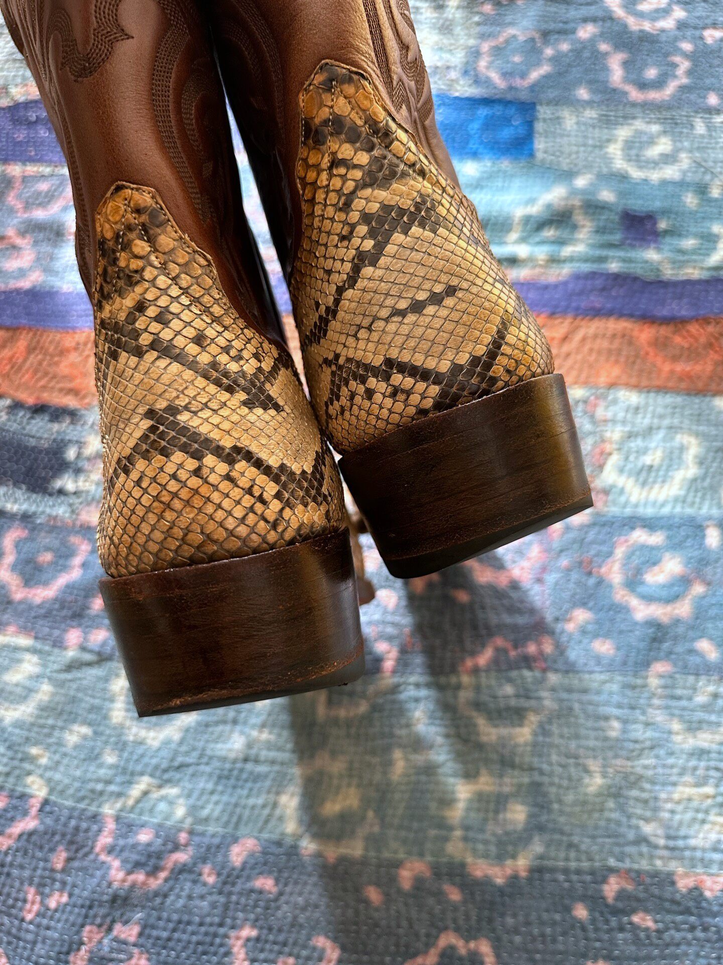 RRL Snake Skin Western Boots — label