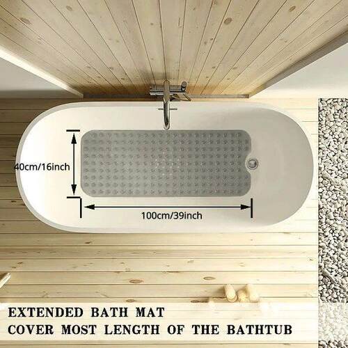 40x100cm Large Non-Slip Bathtub Shower Mat Extra Long