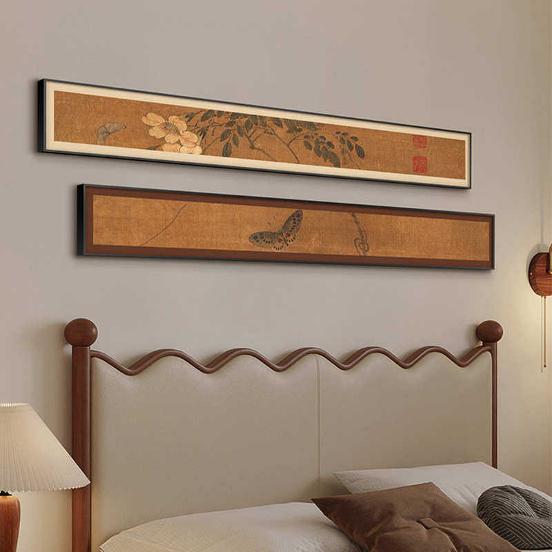 法式复古中古南洋风极窄长条横版客厅装饰画卧室挂画床头主卧房间,家居饰品,现代装饰画,淘宝优惠券,粉丝福利购,淘宝优惠卷