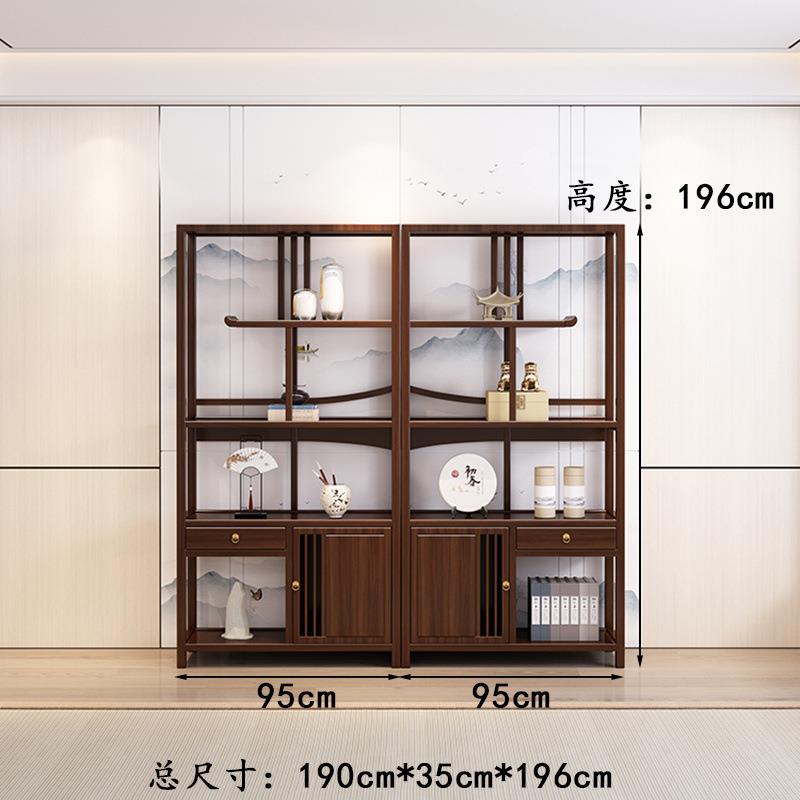 实木新中式博古架多宝阁置物架隔断屏风客厅展示柜置物摆件陈列架