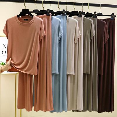 Short sleeved pants set, women's thin T-shirt, plus size