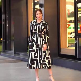 Oversized Long Sleeve Shirt Collar Dress