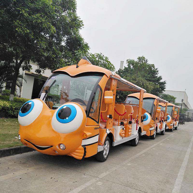 供应新能源14座电动观光车四轮卡通旅游观光车旅游观光小火车厂家