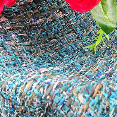 小香风新款梭织粗纺花呢布料编织色织时尚女装裙裤箱包鞋材等面料