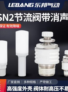 树脂节流消音消音器ASN2-M5/01/02/03/04直插式AN15/20-C06C08C10