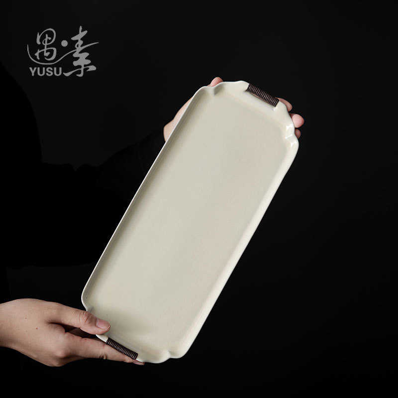 茶壶茶杯陶瓷用家用盘茶盘泡餐厅台长酒店茶托干泡茶收纳托盘方形