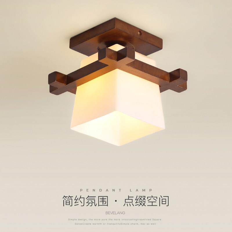 新中式玄关灯led走道灯实木吸顶灯全光谱护眼灯衣帽间走廊楼梯灯