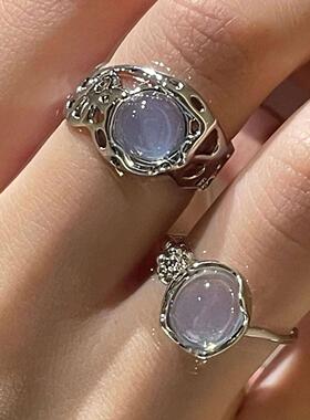 Vintage rings for women 覆古戒指小众设计轻奢开 口可调节食指