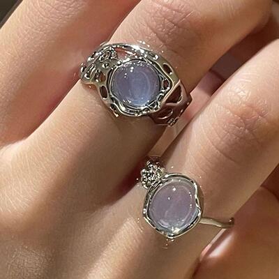 Vintage rings for women 覆古戒指小众设计轻奢开 口可调节食指