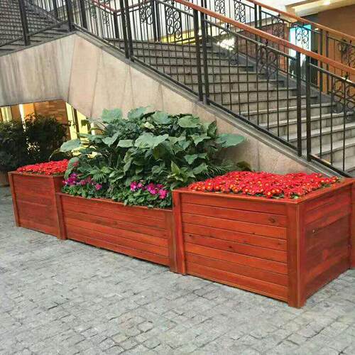 木质花箱市政工程种植箱景观花盆组合户外种植大花槽厂家现货