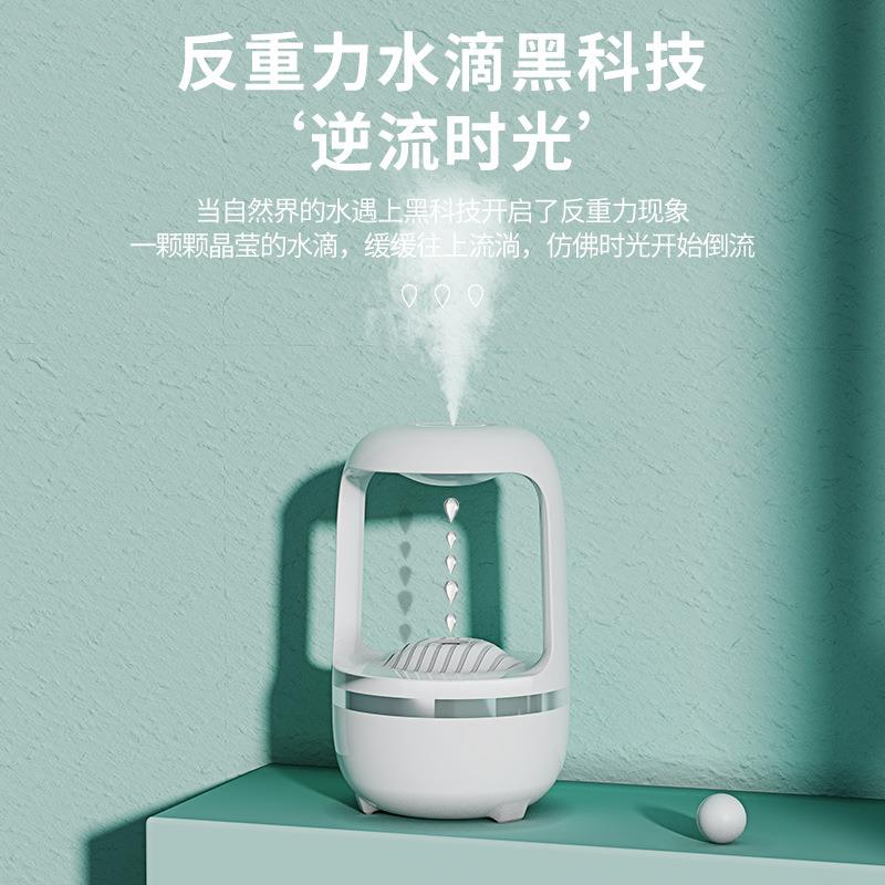 新款直销反重力加湿器家用静音小型桌面跨境USB大雾量水滴倒流氛