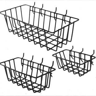 洞洞板超市工具篮物品收纳筐铁艺现代简约3PC篮子悬挂收纳批发