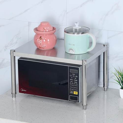 不锈钢厨房置物架台面1层升高支架电饭煲调料微波炉桌面收纳储物2