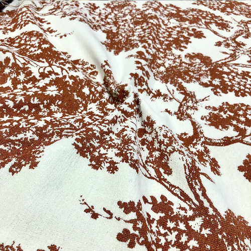 现货批发2.8米/3.2宽幅雪尼尔提花法式复古桔色抱枕箱包桌布面料