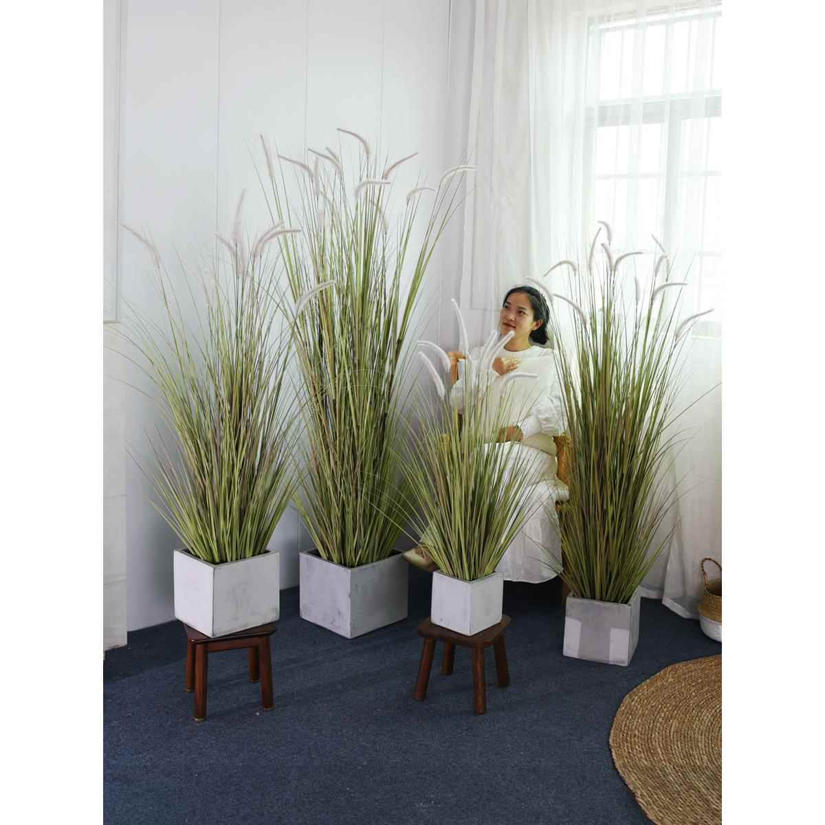 仿真植厅草狗尾巴草绿假芦苇落地盆栽装饰盆景室内MYF-1811客植物