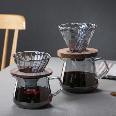 Glass coffee pot coffee with coffee filter cup coffee filte