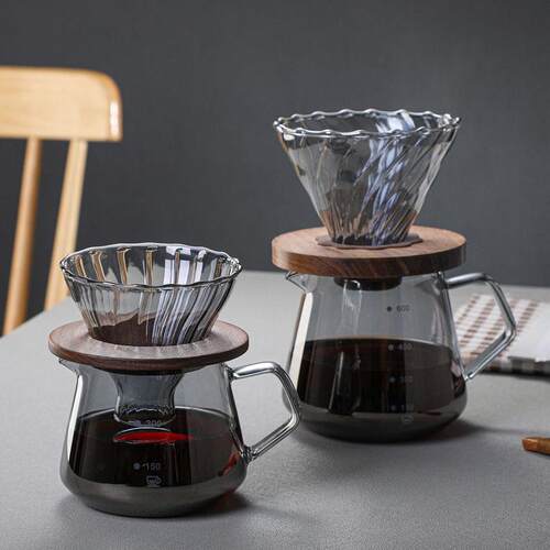 Glass coffee pot coffee with coffee filter cup coffee filte