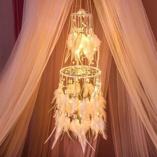 羽毛捕梦网挂件房间床上家居装 饰儿童室内墙面女生公主氛围感挂饰