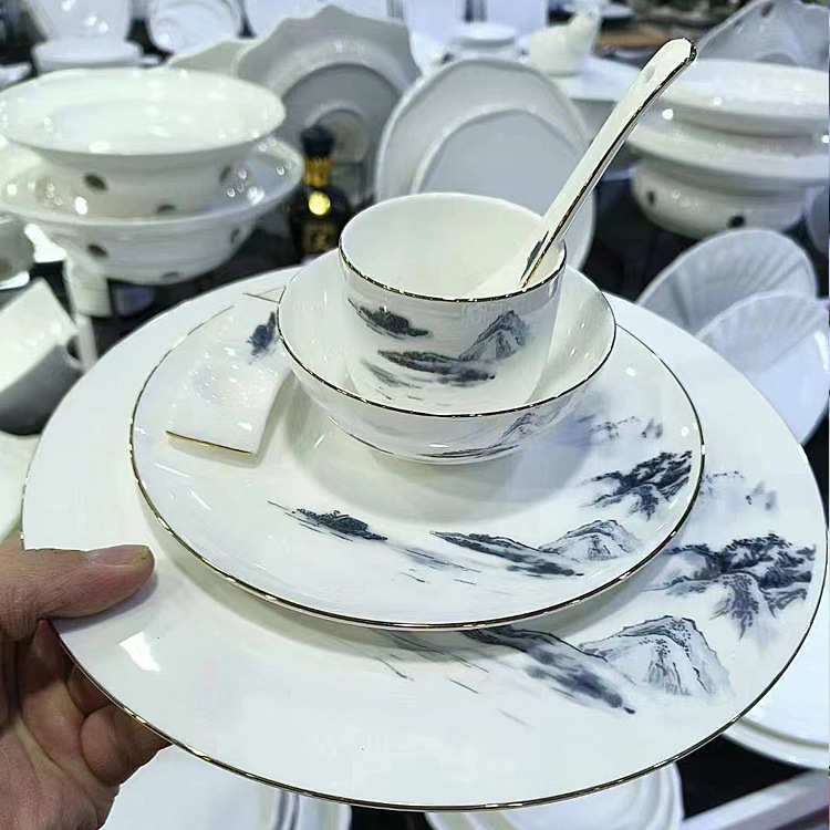创意酒店摆台 包厢餐厅摆台会所 唐山新中式餐具六件套批发