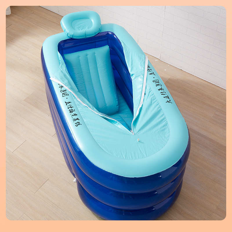 ◘O6AM大人泡澡浴缸充气全身可折叠洗澡桶老人沐浴池塑料卧床家