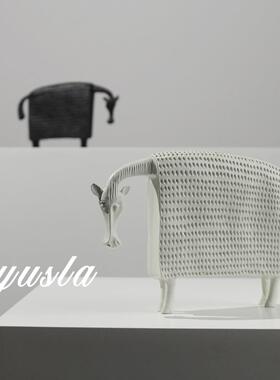 简板NYC约古样间酒店书房复玄关摆柜客厅电视柜儿童房软装饰品件