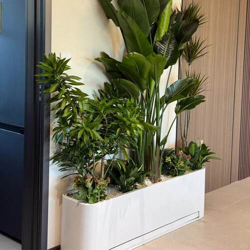 户外阳台花箱组合带托水盘可接水室内楼顶露台种植箱铁艺庭院花箱
