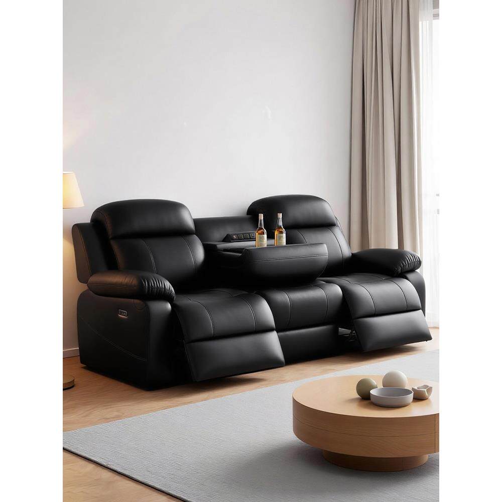 零靠墙可伸缩真皮沙发多功能可躺式全自动家庭影院智能双人位沙发