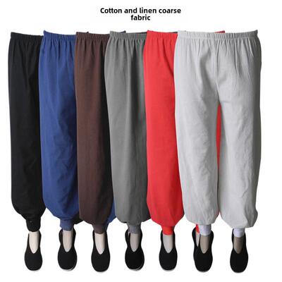 麻灯罩男式黑色古汉MCQ裤旗袍装道蹈家裤武唐士棉舞表演裤