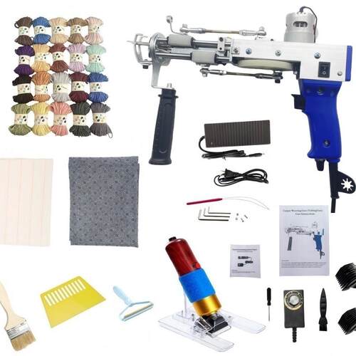 簇绒枪割绒圈绒二合一地毯织机 地毯枪 Tufting gun 电针现货套装