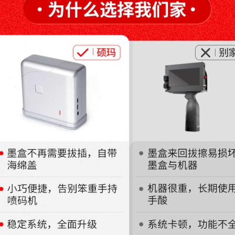 现货速发硕玛H1手持喷码机小型打码机打生产日期手动数字可调打价
