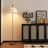 日式 落地灯设计师 氛围实木卧室床头寂布高级灯感艺中古风侘法式