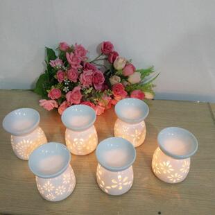 陶瓷工艺品香薰炉创意香薰灯镂空蜡烛炉家居多样式 自产自销白瓷