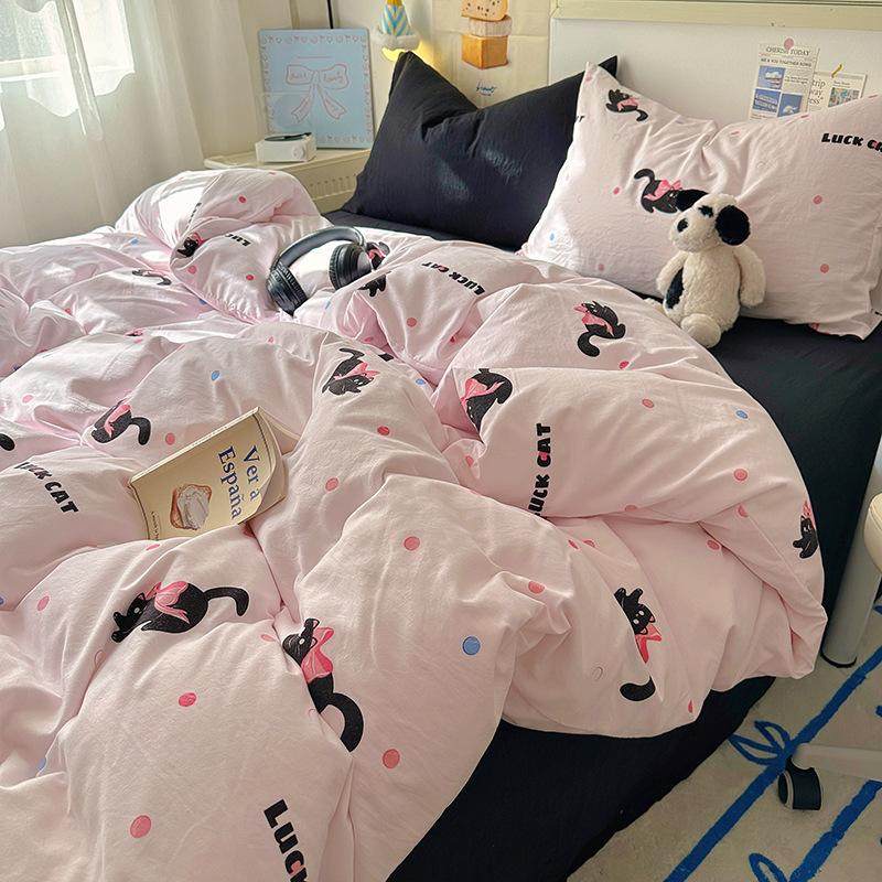 卡通水洗棉被套单件秋季家用双人被罩三件套宿舍单人被套床上用品,床上用品,学生床品套件,淘宝优惠券,粉丝福利购,淘宝优惠卷